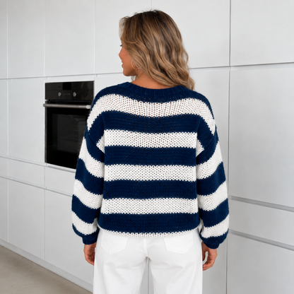 Oversized Striped Knit Sweater