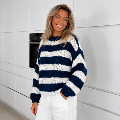 Oversized Striped Knit Sweater