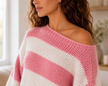 Oversized Striped Knit Sweater