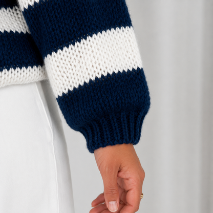 Oversized Striped Knit Sweater
