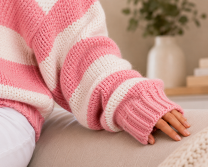 Oversized Striped Knit Sweater