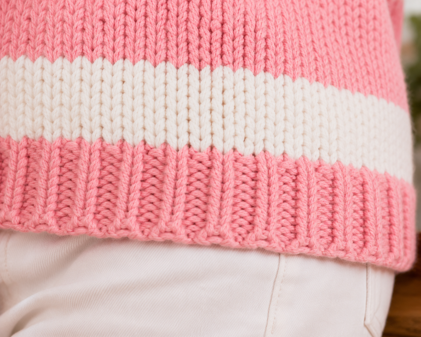 Oversized Striped Knit Sweater