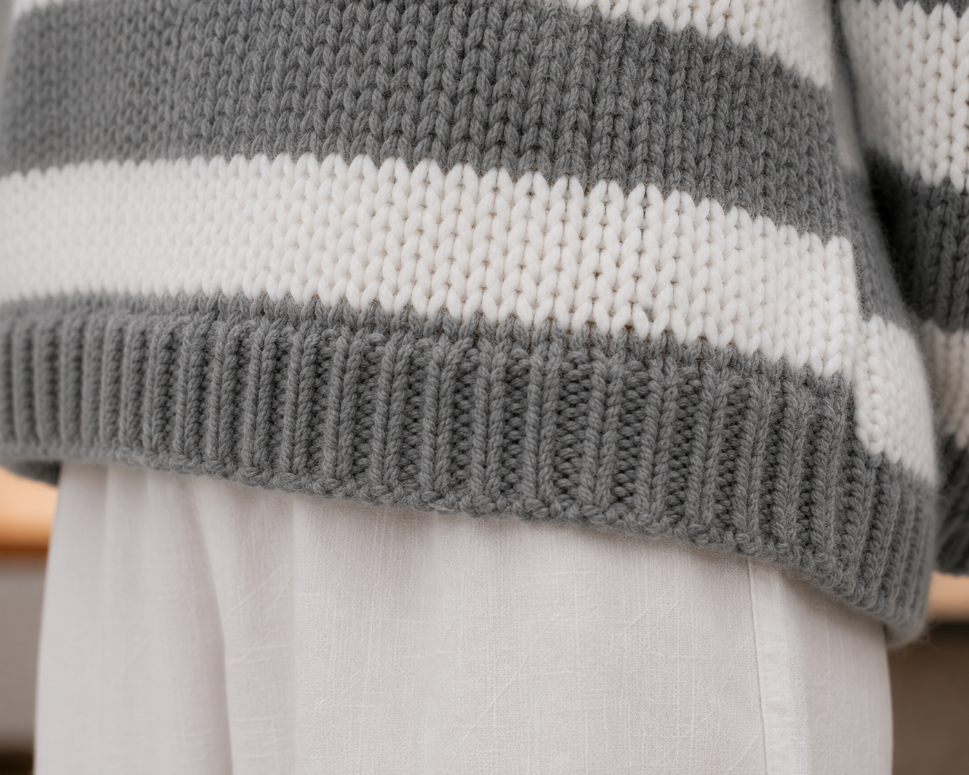 Oversized Striped Knit Sweater