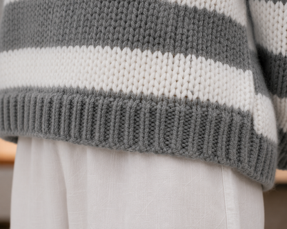 Oversized Striped Knit Sweater